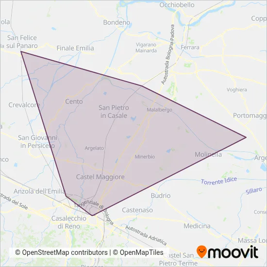 Area coperta dal servizio di SFM (Bus)
