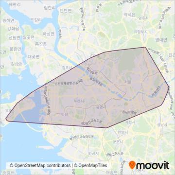 Airport Bus coverage area map