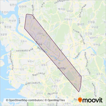 광역 운행 지역 지도