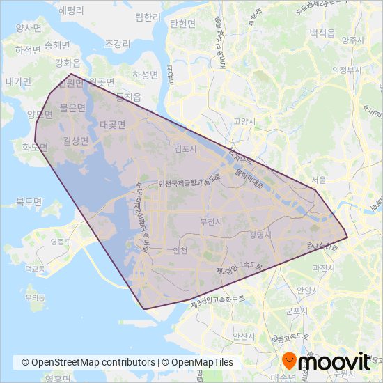 인천 coverage area map