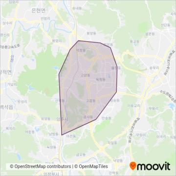양주교통 운행 지역 지도