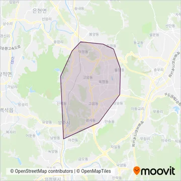 양주교통 운행 지역 지도