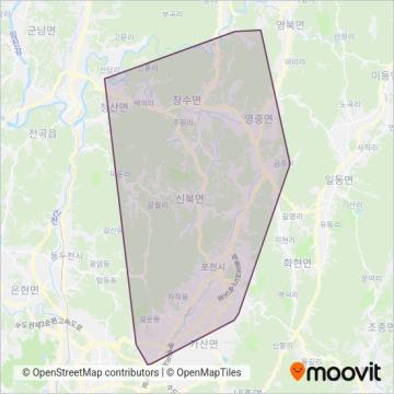 포천상운 운행 지역 지도