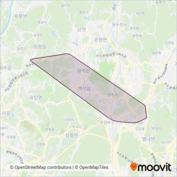 평안운수 운행 지역 지도