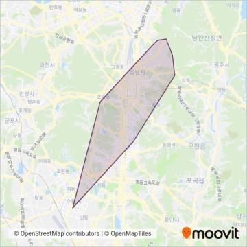 성남시내버스 운행 지역 지도