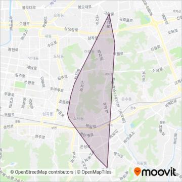 부일교통소사 운행 지역 지도