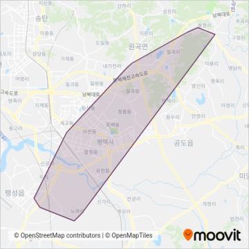 서울고속 운행 지역 지도