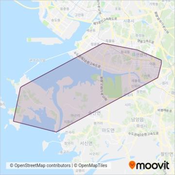 태화상운 운행 지역 지도