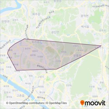 신성여객 운행 지역 지도