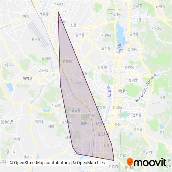 오산교통 coverage area map