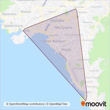 ΣΤΑΣΥ (Τραμ) χάρτης κάλυψης περιοχής
