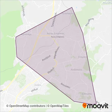 Δημοτική Συγκοινωνία Δήμου Διονύσου coverage area map