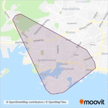 Δημοτική Συγκοινωνία Δήμου Πειραιά χάρτης κάλυψης περιοχής