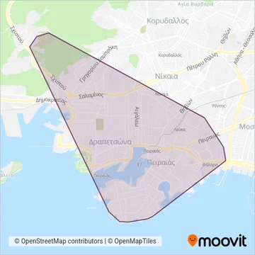 Δημοτική Συγκοινωνία Δήμου Πειραιά coverage area map