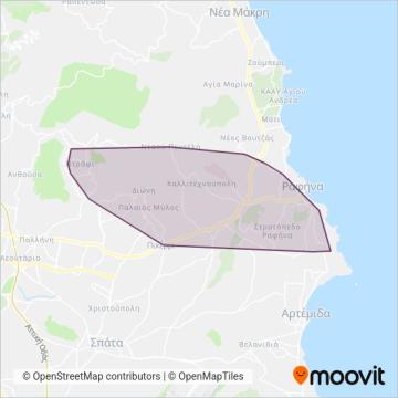 Δημοτική Συγκοινωνία Ραφήνας - Πικερμίου χάρτης κάλυψης περιοχής