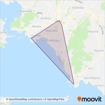 Αξιοθέατα της Αθήνας (Λεωφορείο) χάρτης κάλυψης περιοχής