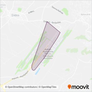 Διεθνής Αερολιμένας Αθηνών / Athens International Airport χάρτης κάλυψης περιοχής