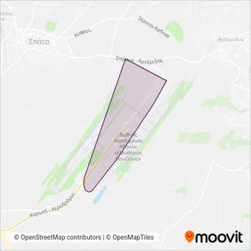 Διεθνής Αερολιμένας Αθηνών / Athens International Airport coverage area map