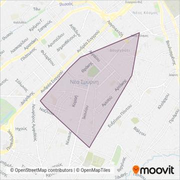 Δημοτική Συγκοινωνία Δήμου Νέας Σμύρνης χάρτης κάλυψης περιοχής