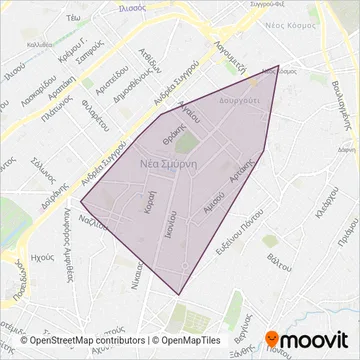 Δημοτική Συγκοινωνία Δήμου Νέας Σμύρνης coverage area map