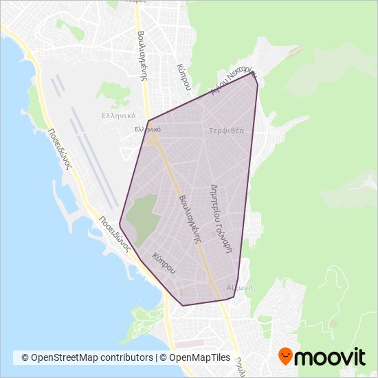 Δημοτική Συγκοινωνία Δήμου Γλυφάδας coverage area map