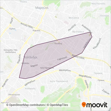 Δημοτική Συγκοινωνία Δήμου Χαλανδρίου coverage area map
