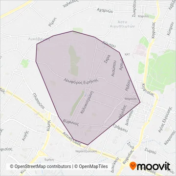 Δημοτική Συγκοινωνία Δήμου Πεύκης coverage area map