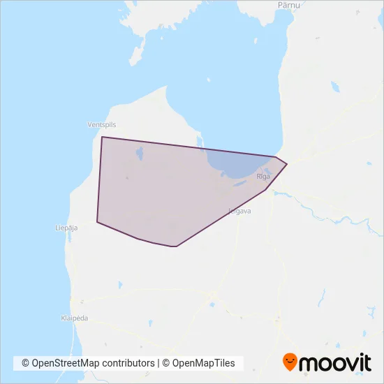 SIA Latvijas Sabiedriskais Autobuss coverage area map