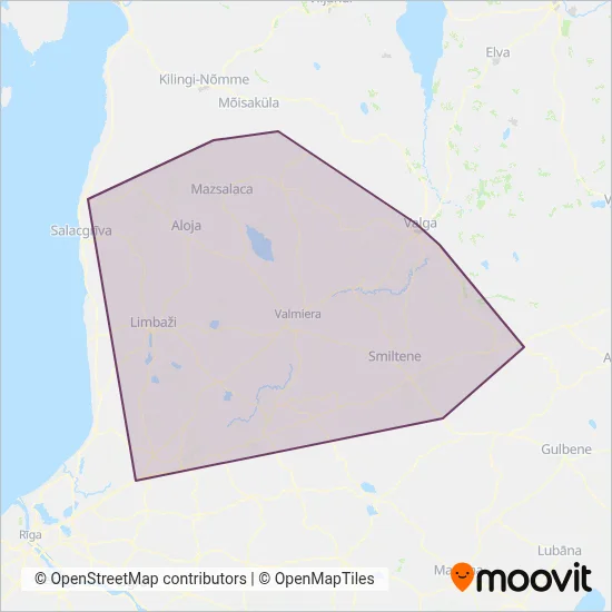 SIA VTU Valmiera coverage area map