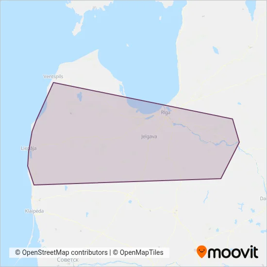 AS Liepājas autobusu parks coverage area map