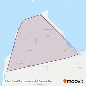 Pašvaldības SIA Ventspils reiss coverage area map