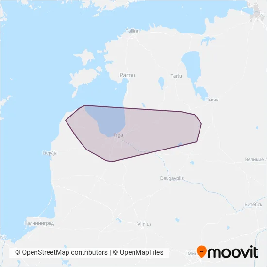 AS Talsu autotransports coverage area map