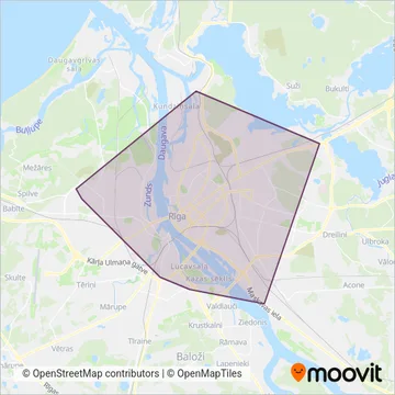 Схема покрытия компании Rīgas satiksme (Трамвай)