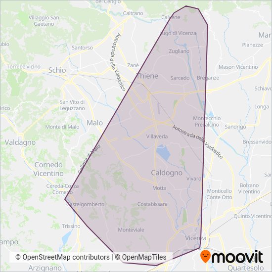 Autoservizi Capozzo coverage area map