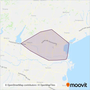 Trenitalia (Rail) coverage area map