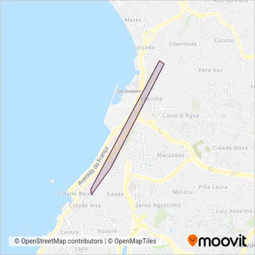 Transalvador (Funicular) coverage area map