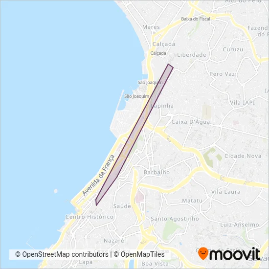 Transalvador (Funicular) coverage area map