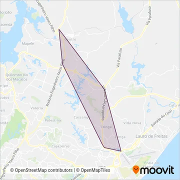 Nova Viação coverage area map