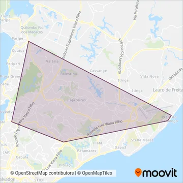 Viação Jequié Cidade Sol coverage area map