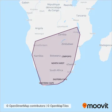 Intercape coverage area map