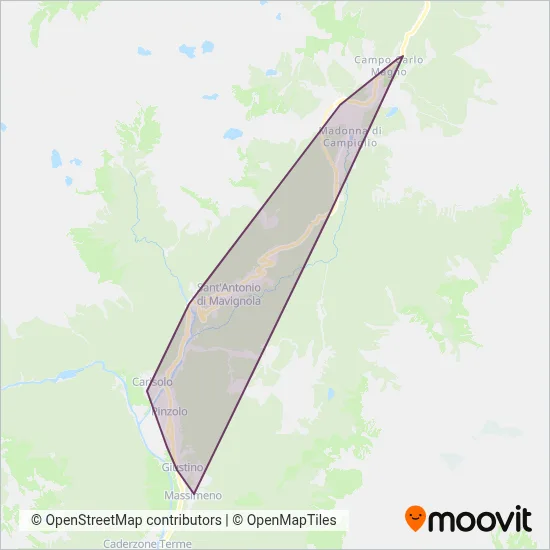 Area coperta dal servizio di Campiglio Dolomiti S.p.A.