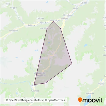 Funivie Skiarea Campiglio Dolomiti coverage area map