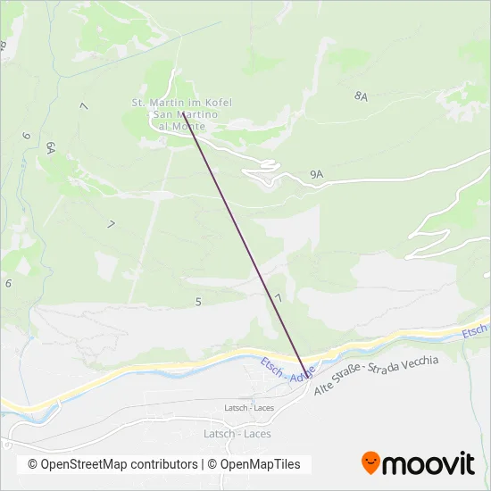 Area coperta dal servizio di Associazione Turistica Laces-Val Martello