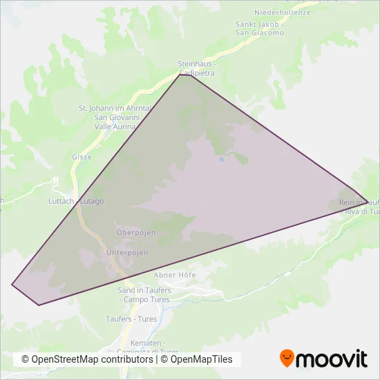 Skiworld Ahrntal coverage area map