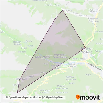 Comprensorio Racines-Vipiteno-Giovo coverage area map