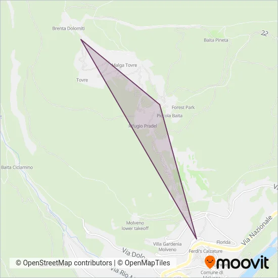 Area coperta dal servizio di Paganella SkiArea (Funivia)