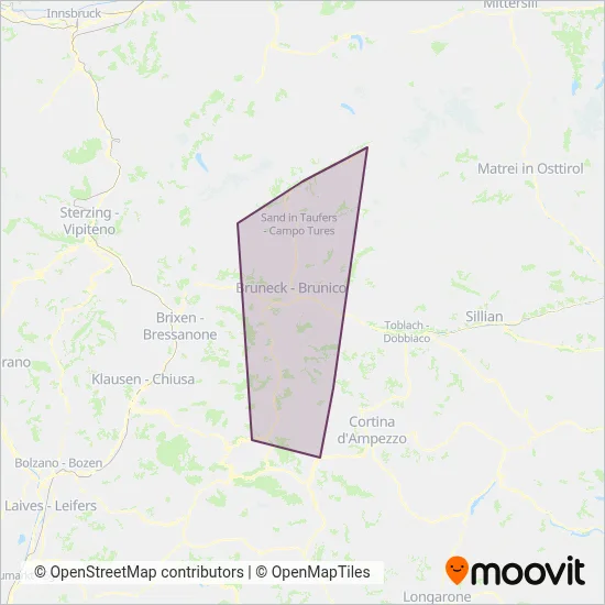 Area coperta dal servizio di Kronplatz Mobility AG