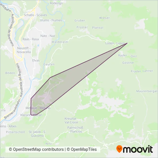 Area coperta dal servizio di Plose Ski AG (Bus)