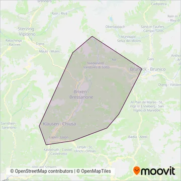 Pizzinini (Bus) coverage area map