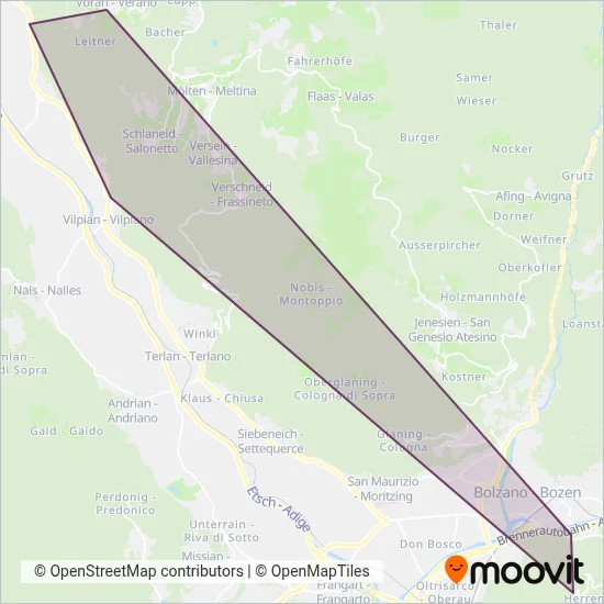 Area coperta dal servizio di SAD Seilbahn